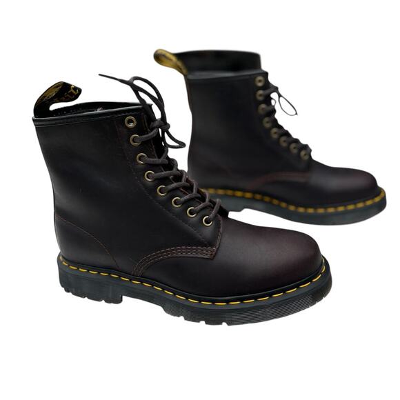 Dr Martens Combat Boot Dark Brown Leather Wintergrip Womens Size 9 Men Size 8 - Picture 4 of 11